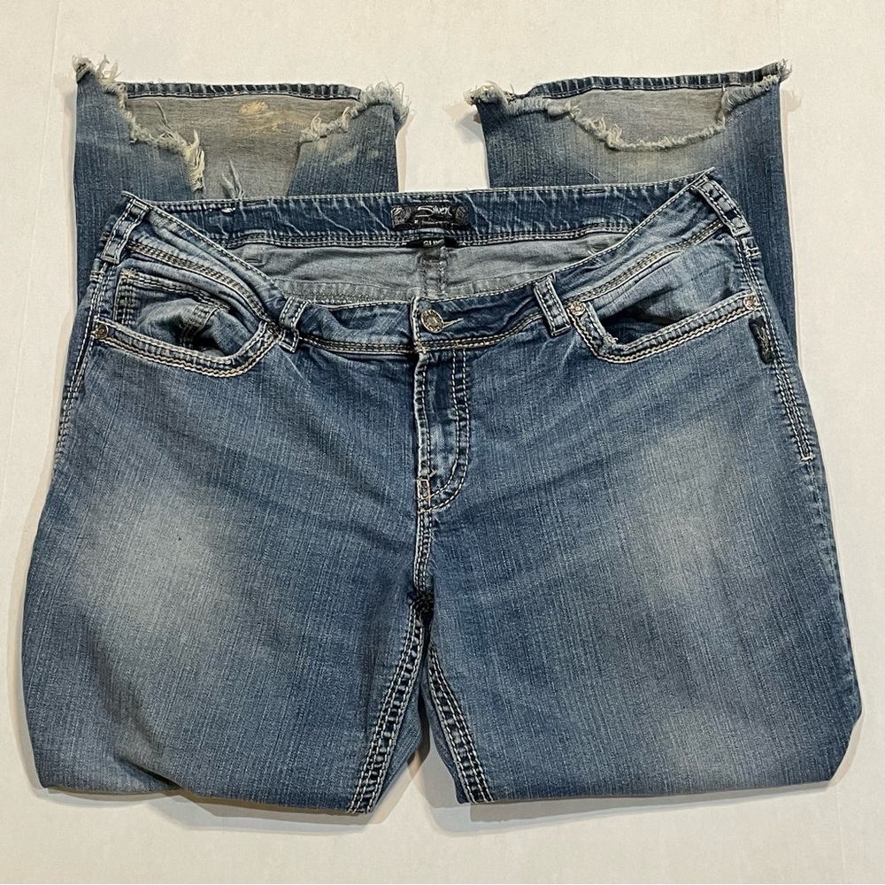 Silver Suki Bootcut Boot Cut Blue Jeans Womens Plus Size 22x32 Poor Condition